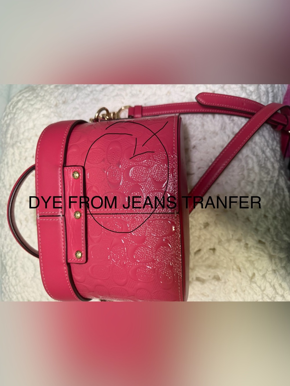 Coach Hot Pink Signature Embossed Mini Top-Handle Bag - Picture 11 of 11